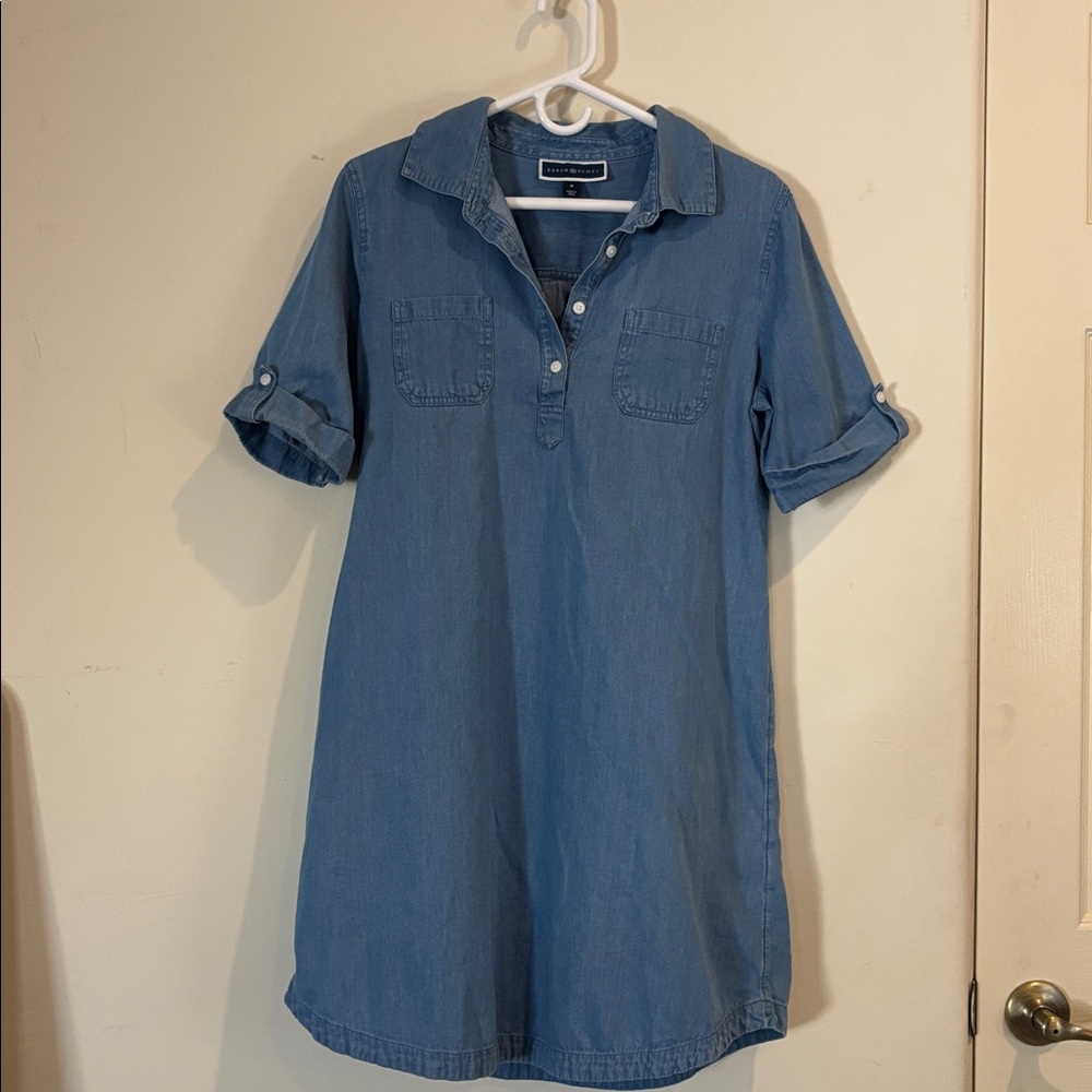Karen Scott shirt dress lightweight denim blue M